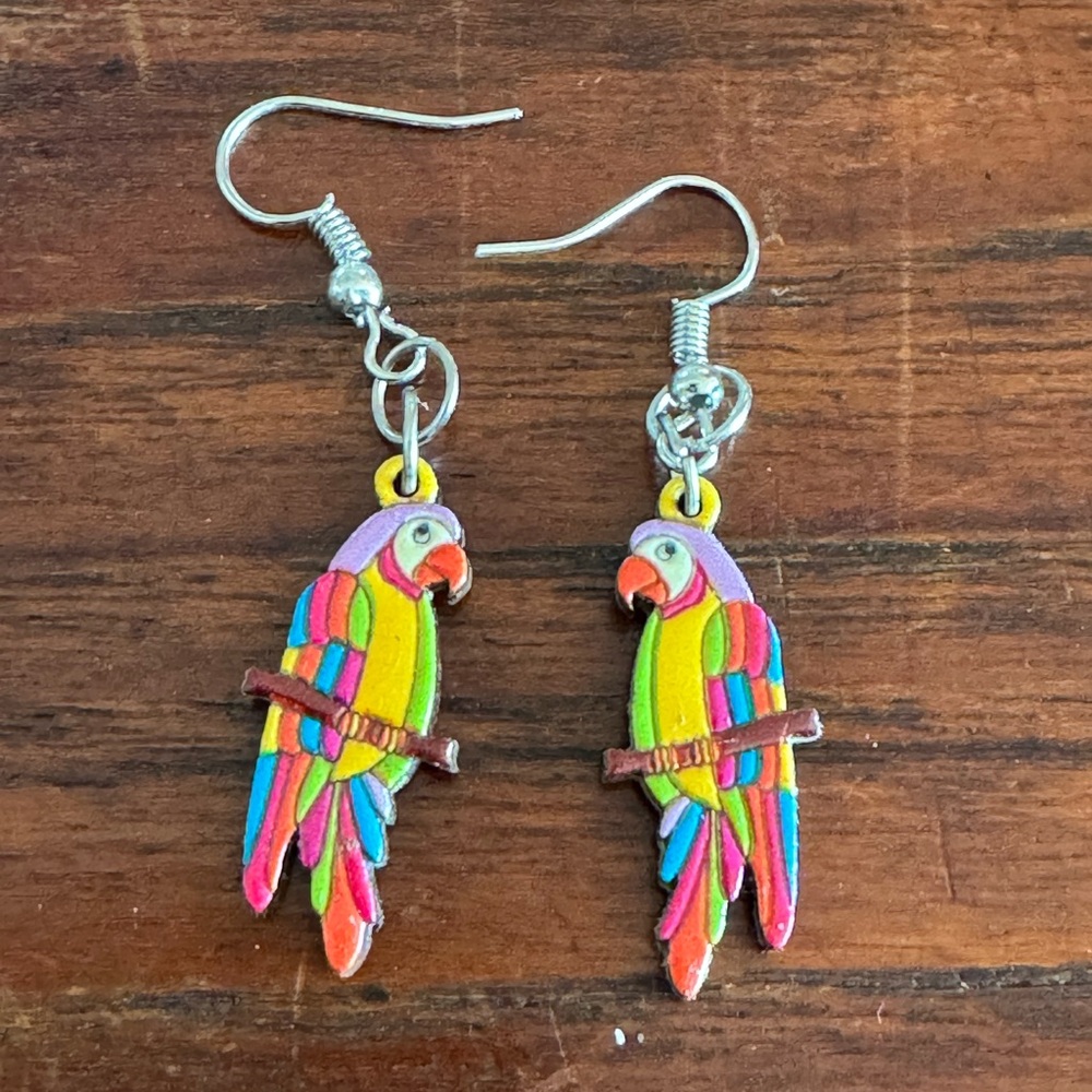 Colorful Parrot Bird Earrings